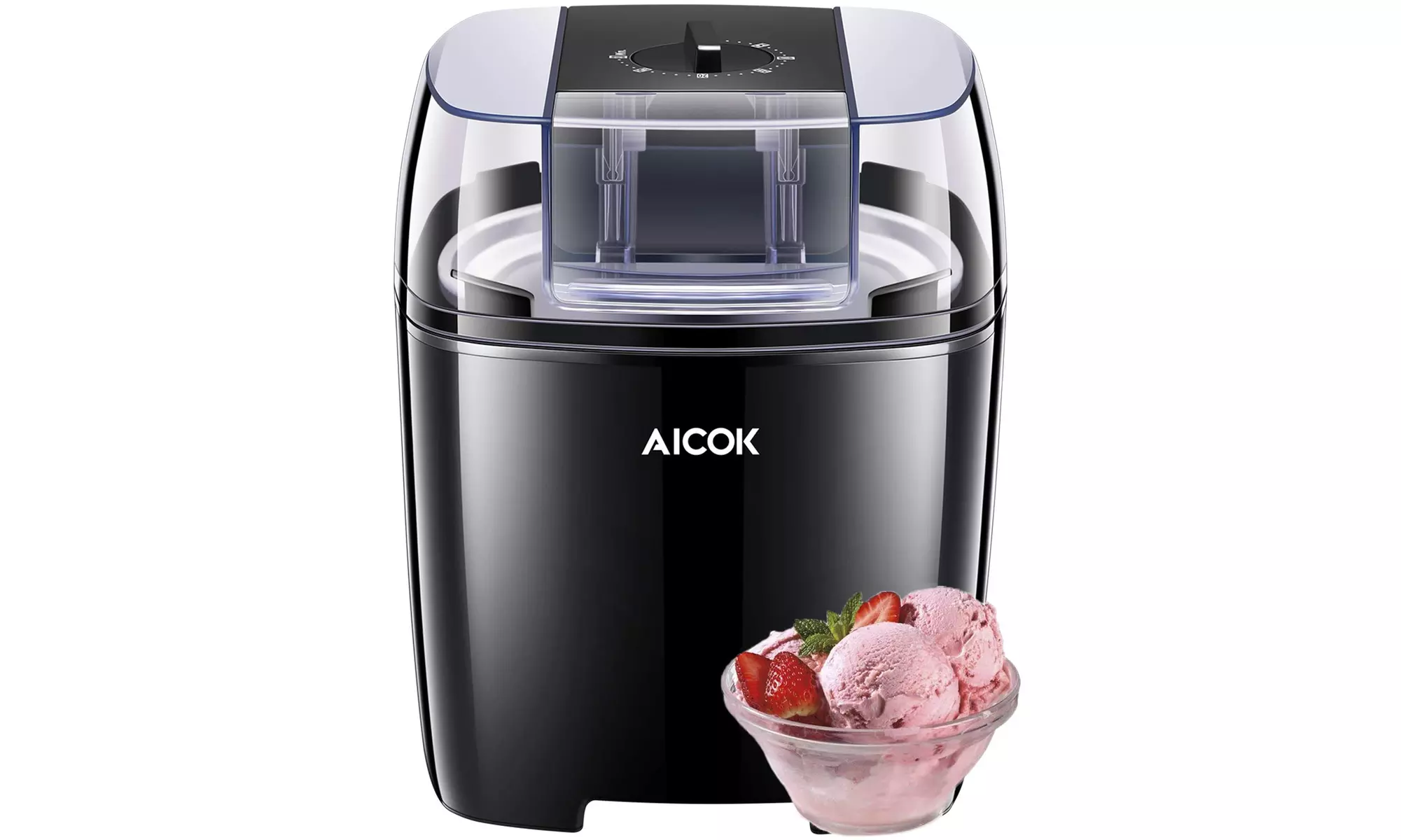 Aicok Ice Cream Maker, Frozen Yogurt and Sorbet Machine with Timer Function - Primary Image
