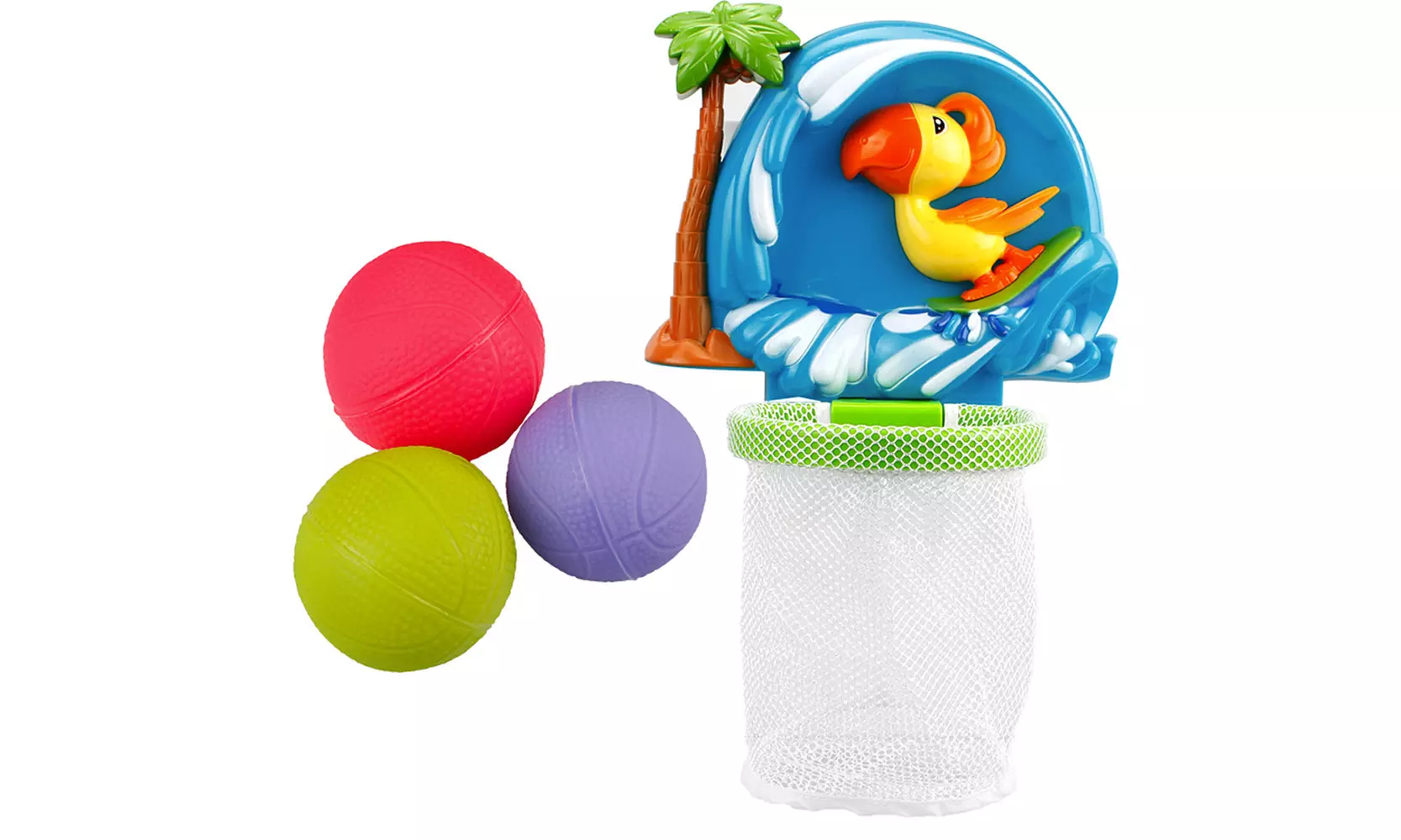 Bathtub Basketball Hoop And 3 Ball Children's Baby Shower Toy Gift Set - Primary Image