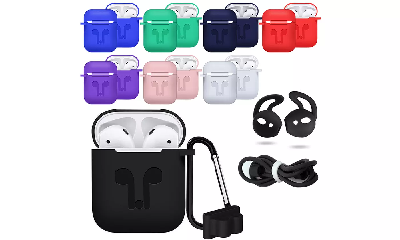 Airpods Case Accessory Best Kit (5-Piece) Protector Silicone Case Cover - Primary Image