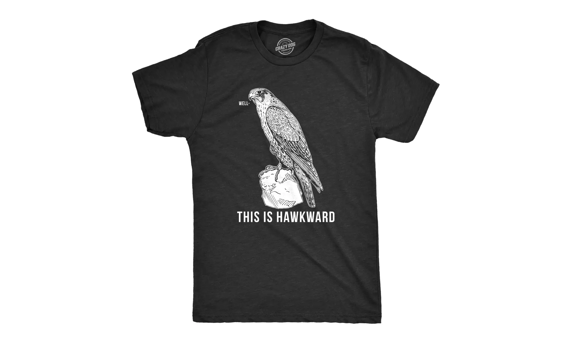 Mens Well This Is Hawkward Tshirt Funny Hawk Bird Awkward Tee - Primary Image