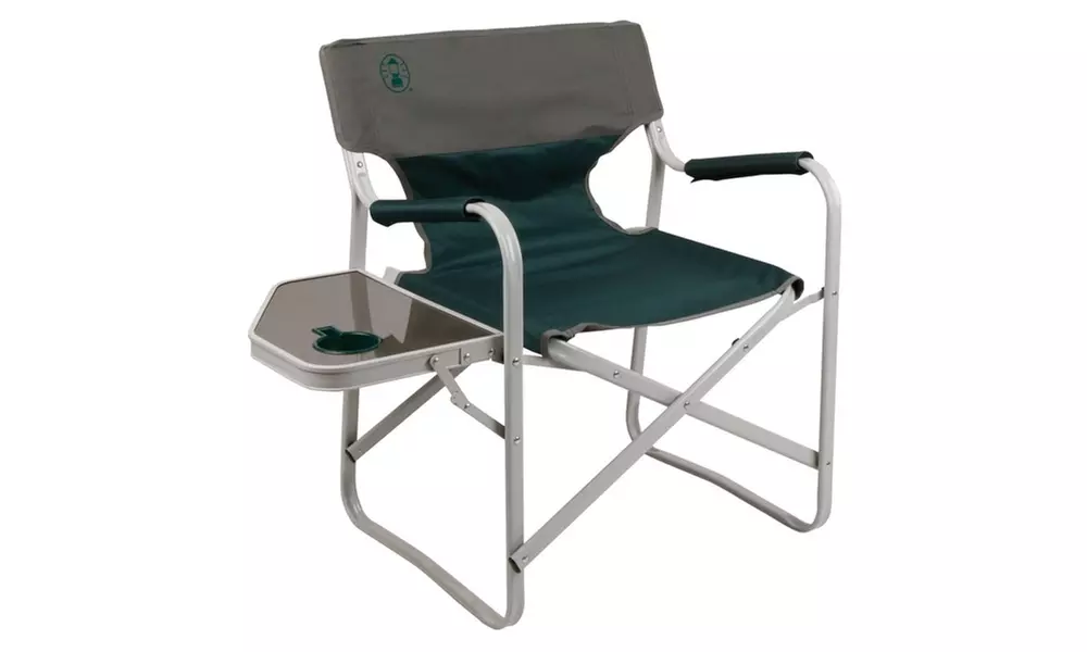 Coleman Outpost Elite Deck Chair with Side Table Les Green - Primary Image