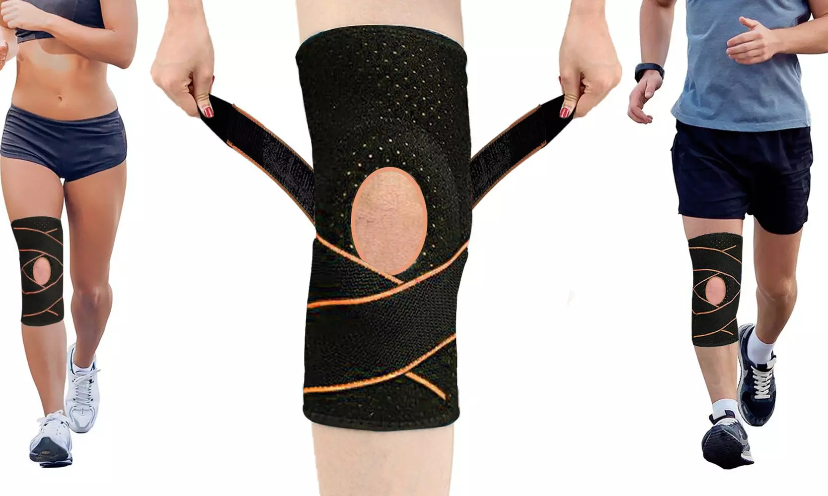 Pain Relief and Recovery AdjustableCopper Compression Knee Brace Pad Sleeve - Second Medium