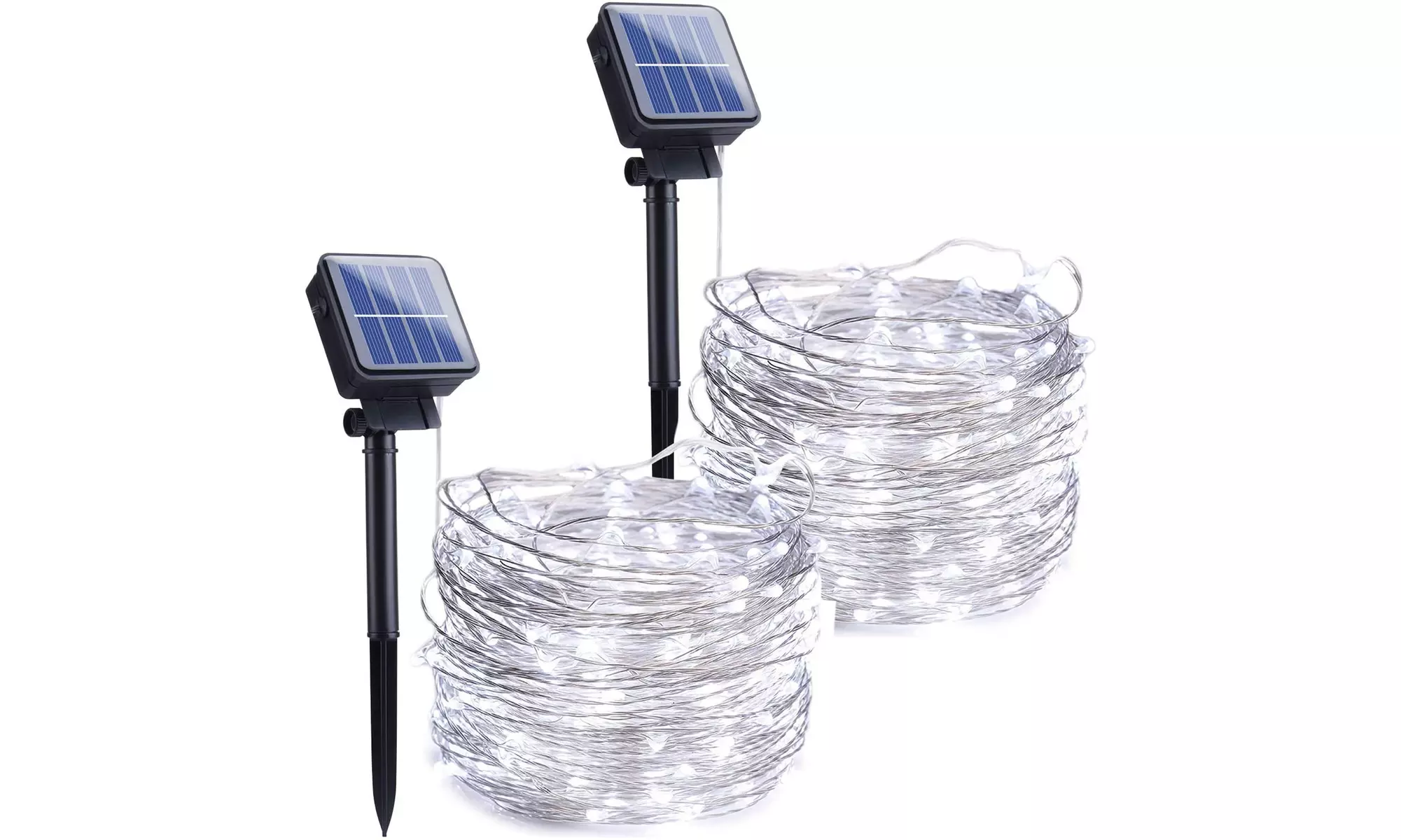 2-Pack Outdoor Solar String Lights 72ft 200 LED Starry Lights 8 Modes