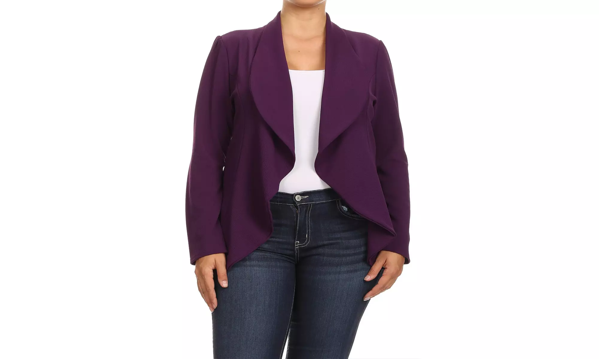 MOA Collection Womens Open Front Blazer with Plus Size