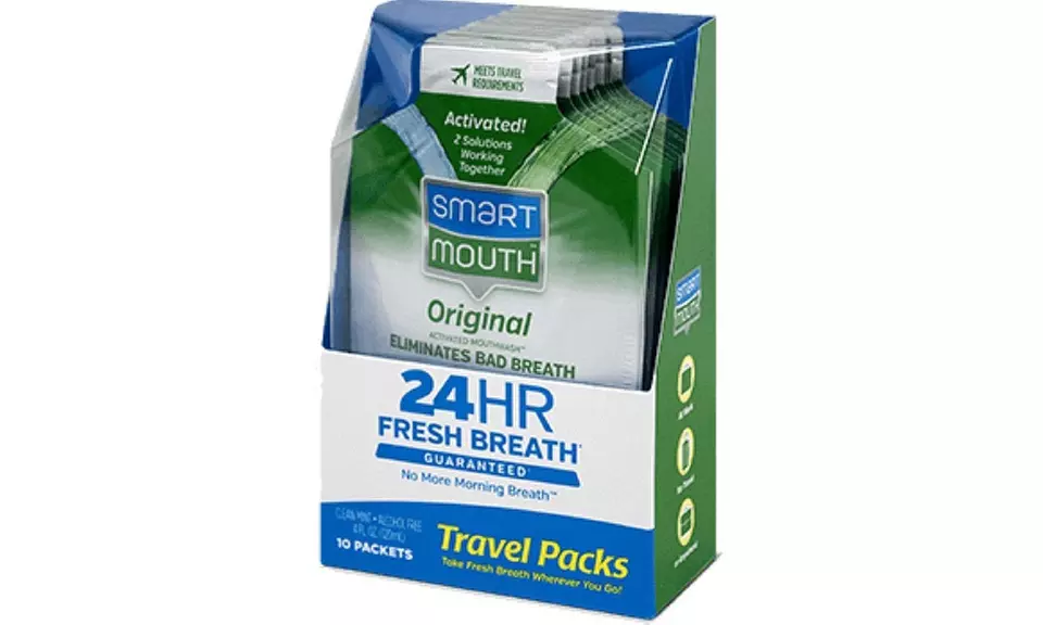 SmartMouth Mouthwash Packets Clean Mint 10 Each - Primary Image