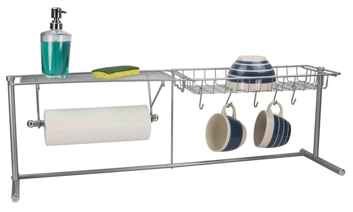 Home Basics Over The Sink Dish Rack And Kitchen Station Groupon