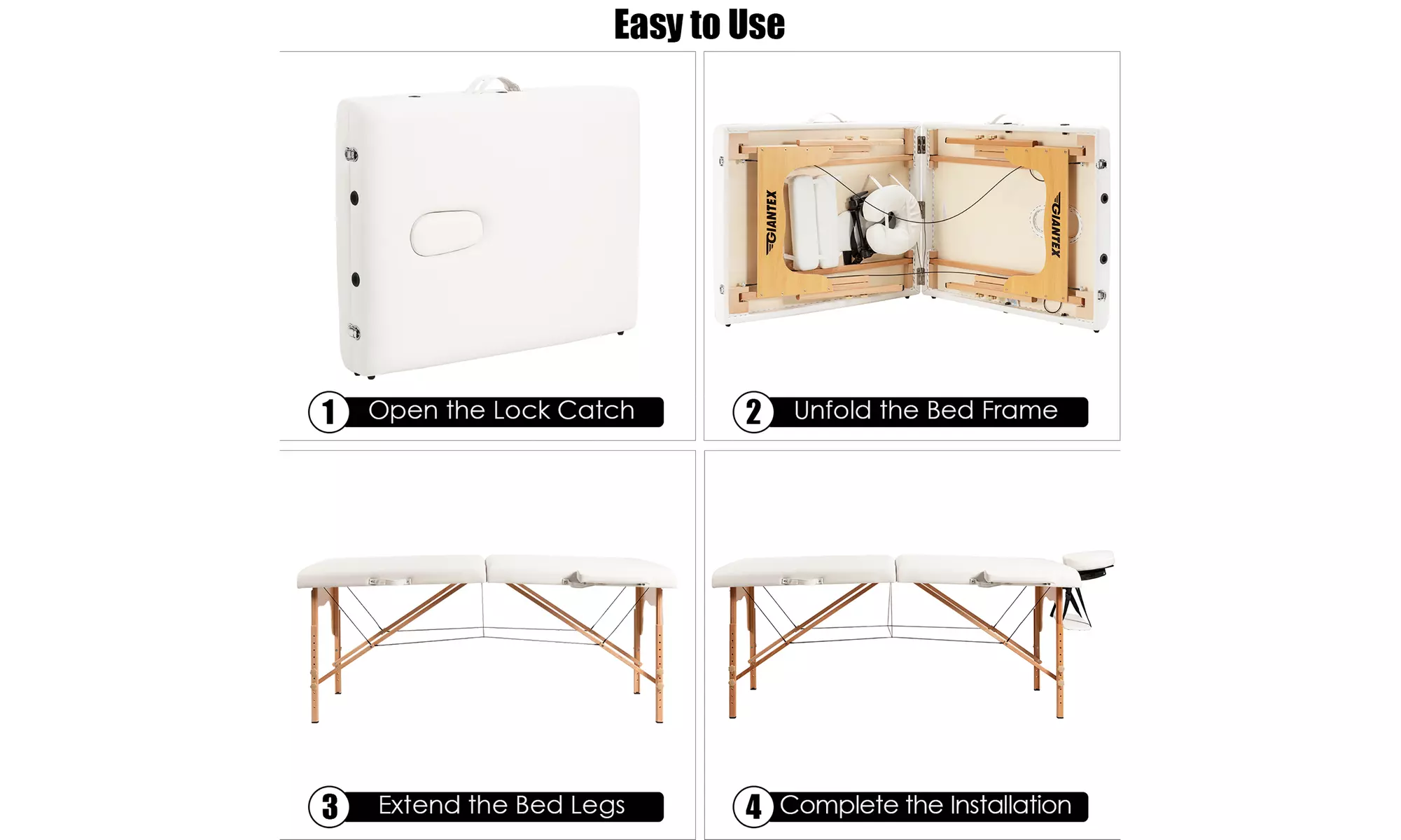 84" Portable Massage Table Adjustable Spa Bed with Carry Case