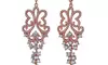 Suzy Levian Rosed Sterling Silver Cubic Zirconia Dangle Butterfly Earrings