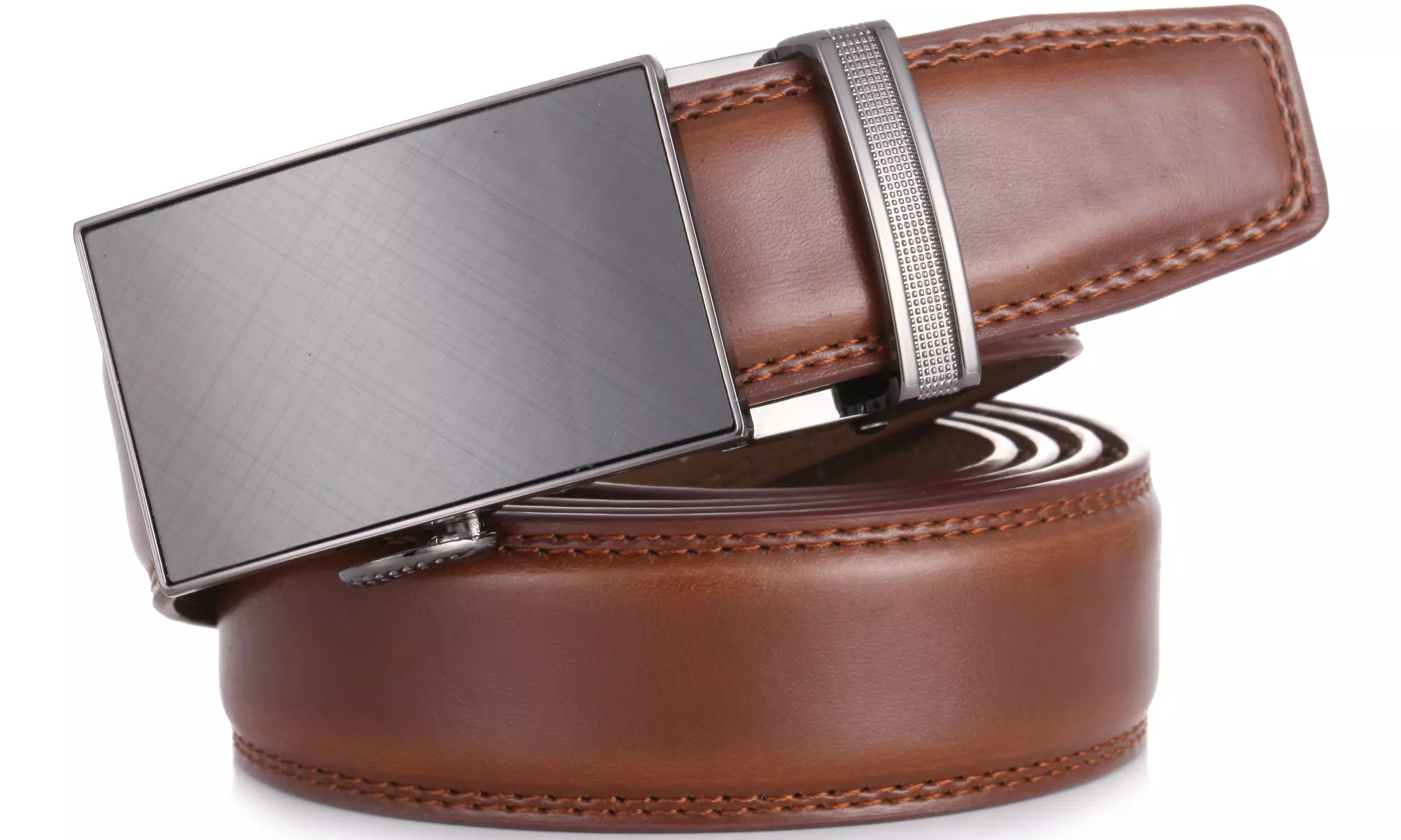 Mio Marino Men Genuine Leather Dress Belt With Automatic Ratchet Buckle