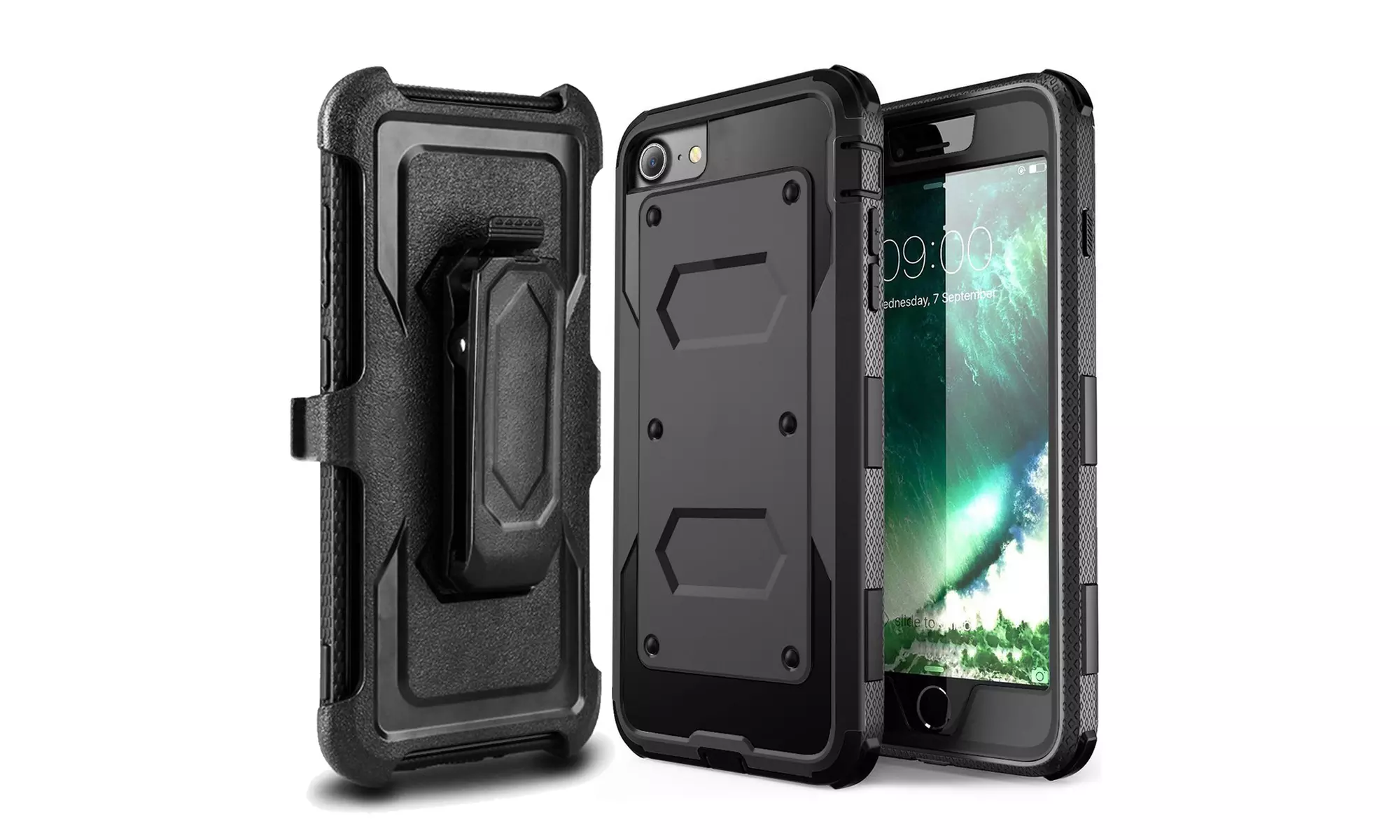 For Apple iPhone Se 2020 Slim Holster Hard Armor Case Cover With Stand Belt Clip - Primary Image