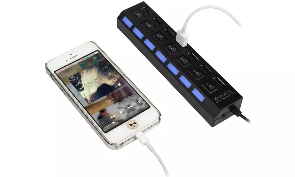 iMounTEK 7-Port Universal 2.0 USB Data Transfer Station (1- or 2-Pack) - Second Medium