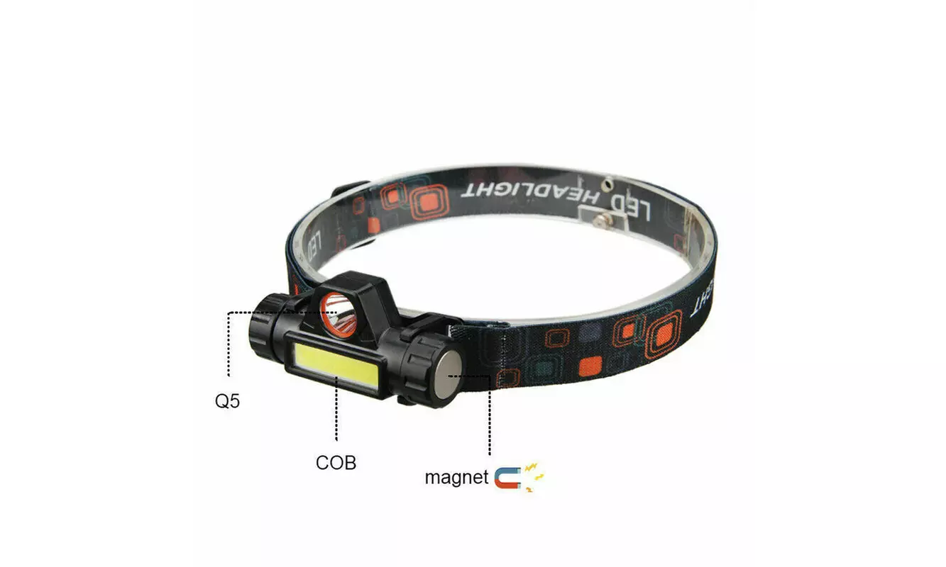 2 Modes Headlamp Head Light Rechargeable XPE COB Flashlight - Second Medium