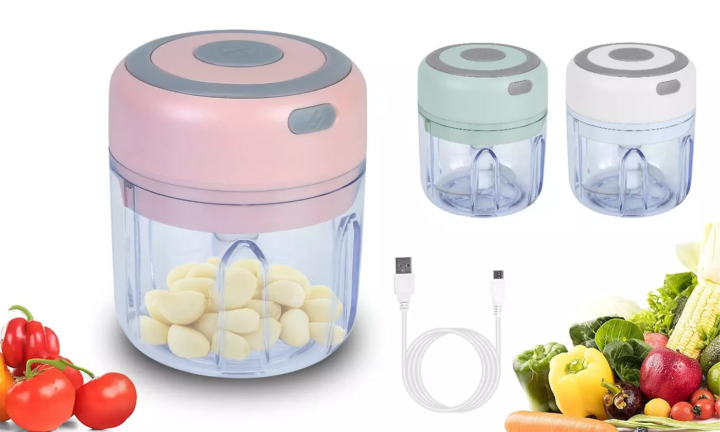 iNova Mini Cordless Electric Garlic Chopper Powerful Press for Herbs and Veggies - Primary Image