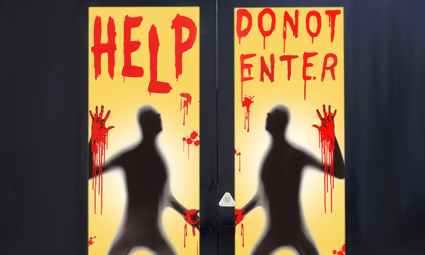 Halloween Bloody Window Clings Ghost Handprint Bloodstains PVC Stickers