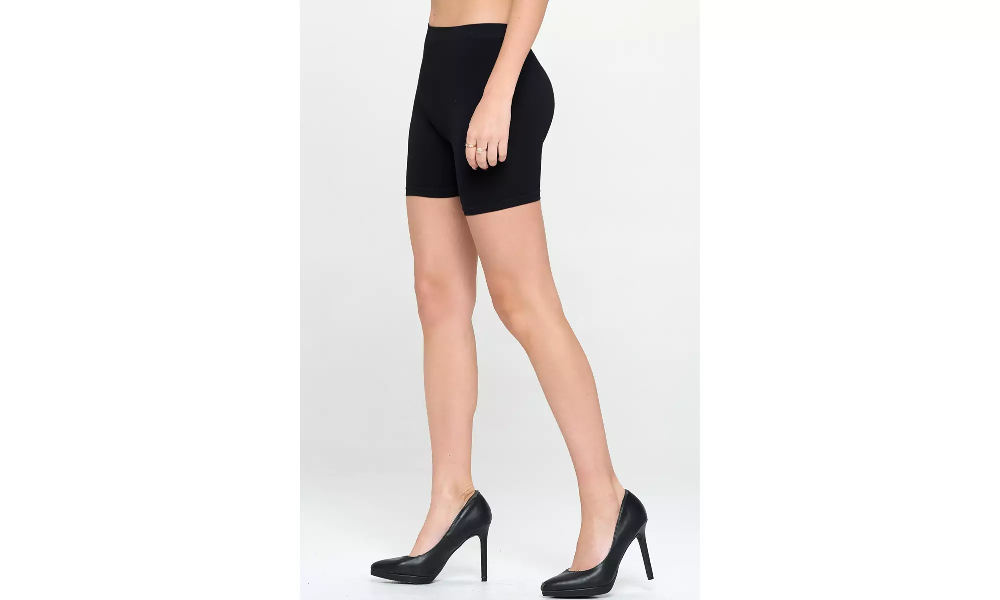 MOA Collection Women's Ribbed Mini Biker Shorts