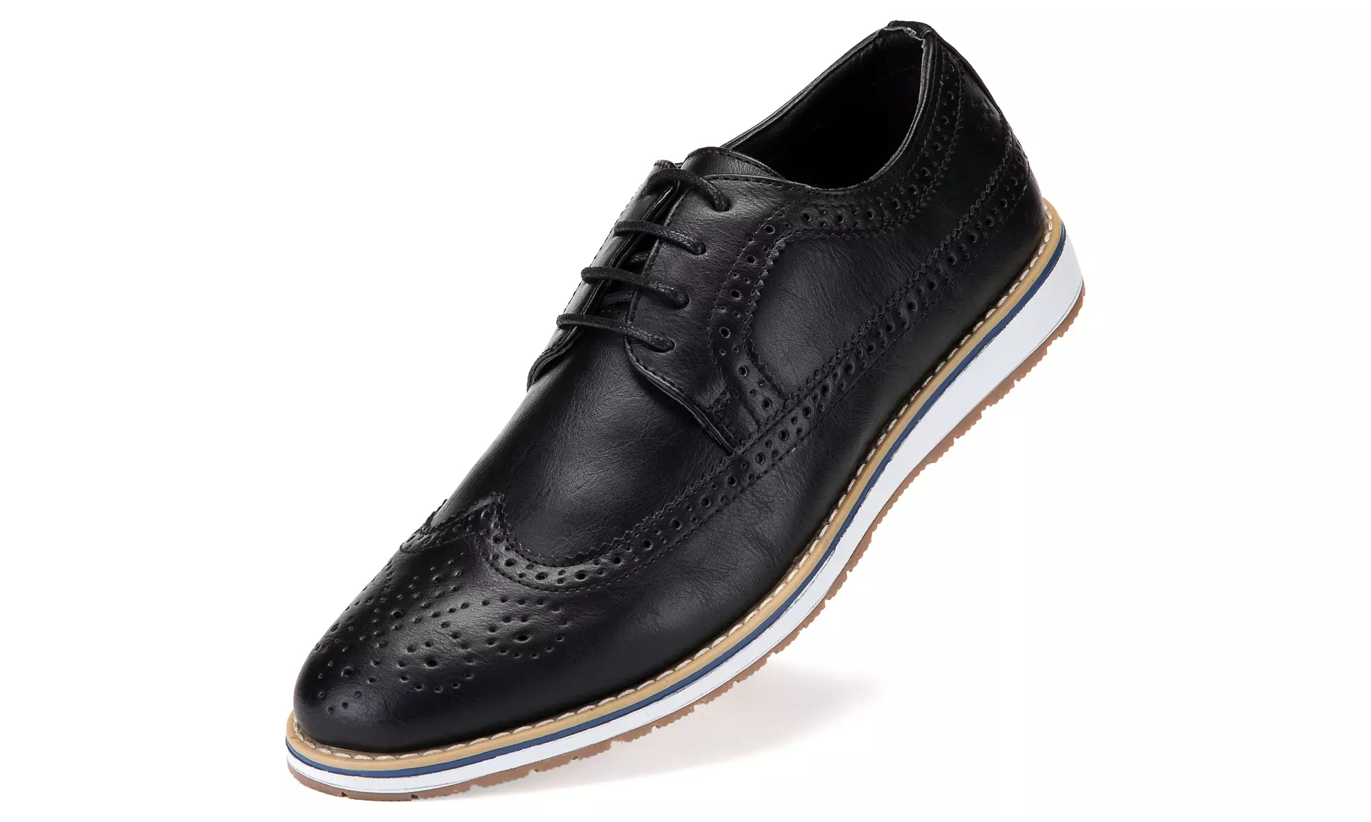 Mio Marino Men's Casual Oxford Wingtip Dress Shoes w/ Designer Shoe Bag