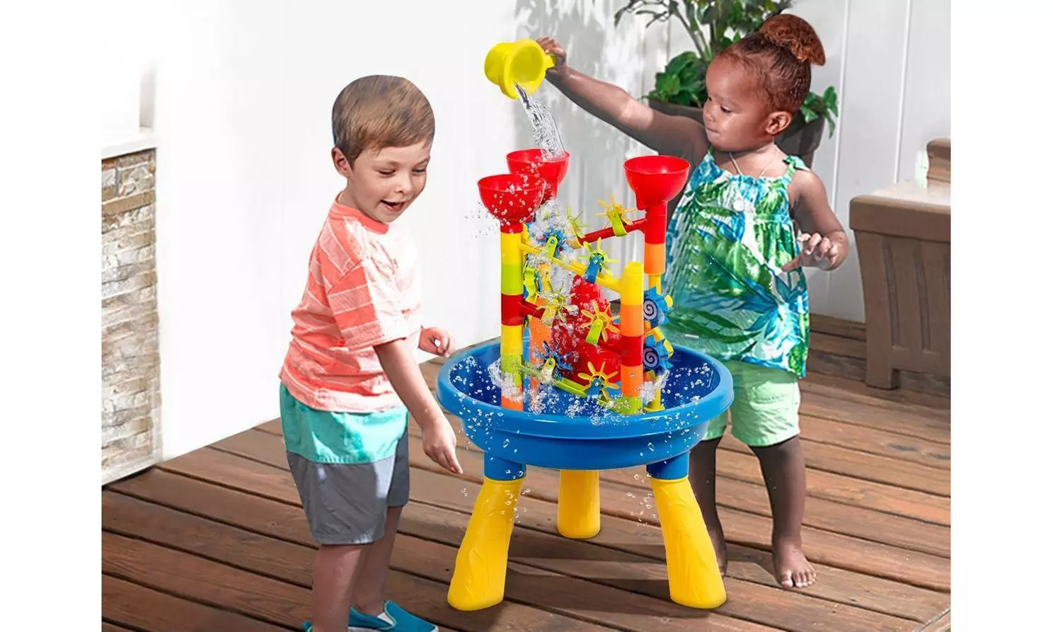 Costway 2 in 1 Sand and Water Table Activity Play Center Kids Beach Toy Set - Primary Image