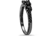 1 1/5 CT Black Diamond 3 Stone Ring 10K Black Gold - Second Medium