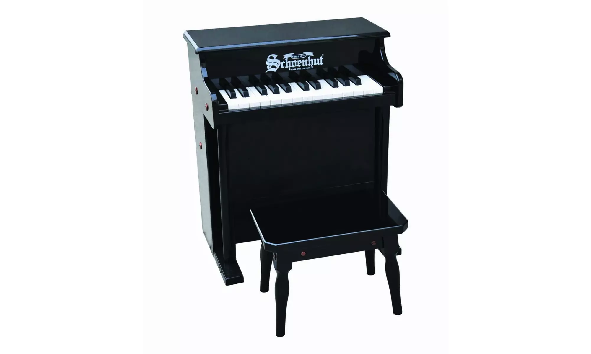 Schoenhut Toy Piano 6625B 25 key Black Traditional Spinet with Bench - Primary Image