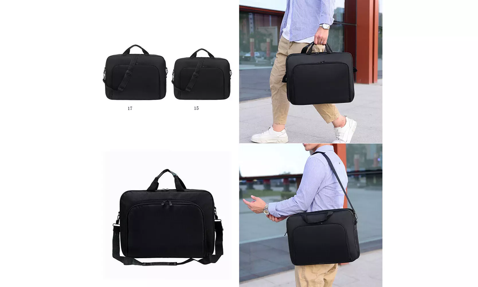 US 15''/17'' Protective Laptop Shoulder Bag w/ Shoulder Strap HP Lenovo Asus Mac - Primary Image