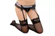 Crotchless Sexy Faux Pearl Bowknot Lace Garter Belt Stocking G-string Underwear - Second Medium