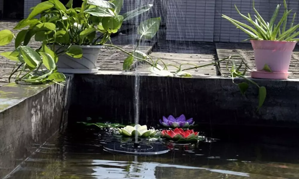 Solar-Powered Floating Water Fountain (1- or 2-Pack) - Primary Image