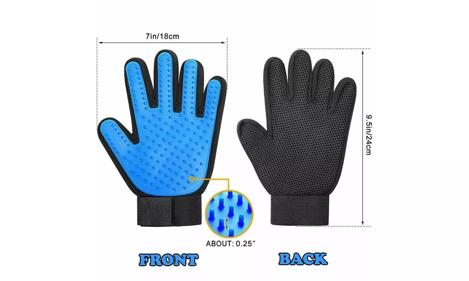 Pet Grooming Gloves Brush Dog Cat Hair Remover Mitt Massage Deshedding 