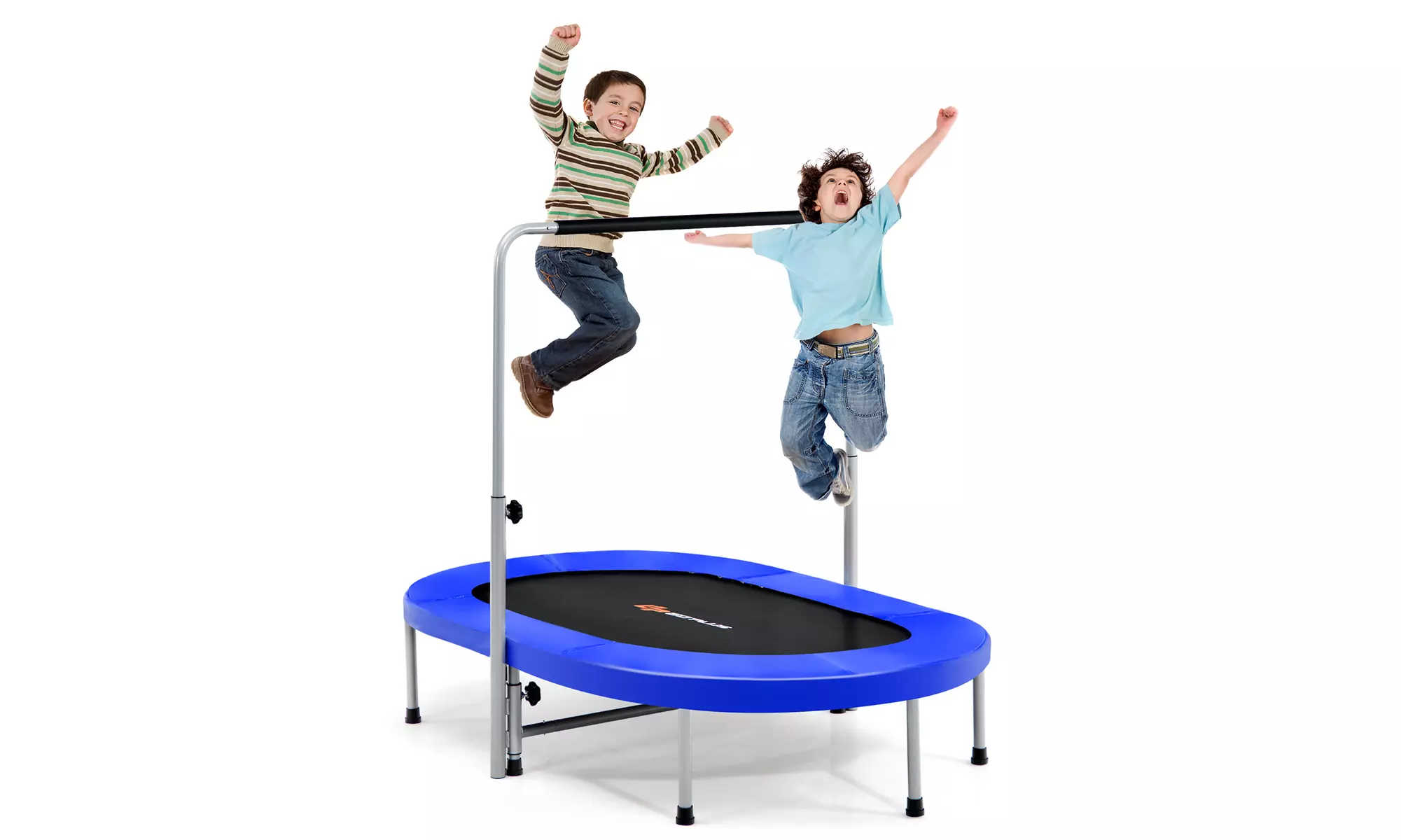 Costway 50'' Trampoline for 2 People Foldable w/Adjustable Handrail - Primary Image