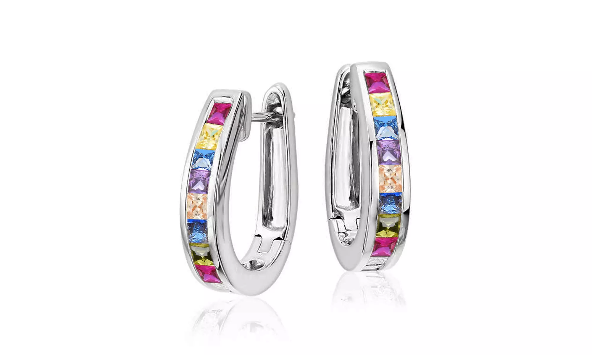 Crystal Princess Oval Hoops by Elements of Love