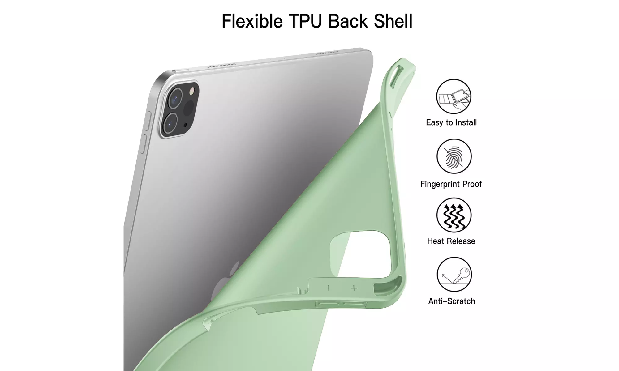 iPad Pro 12.9'' (2022/2021) Case with Pencil Holder, Support 2nd Pencil Charging