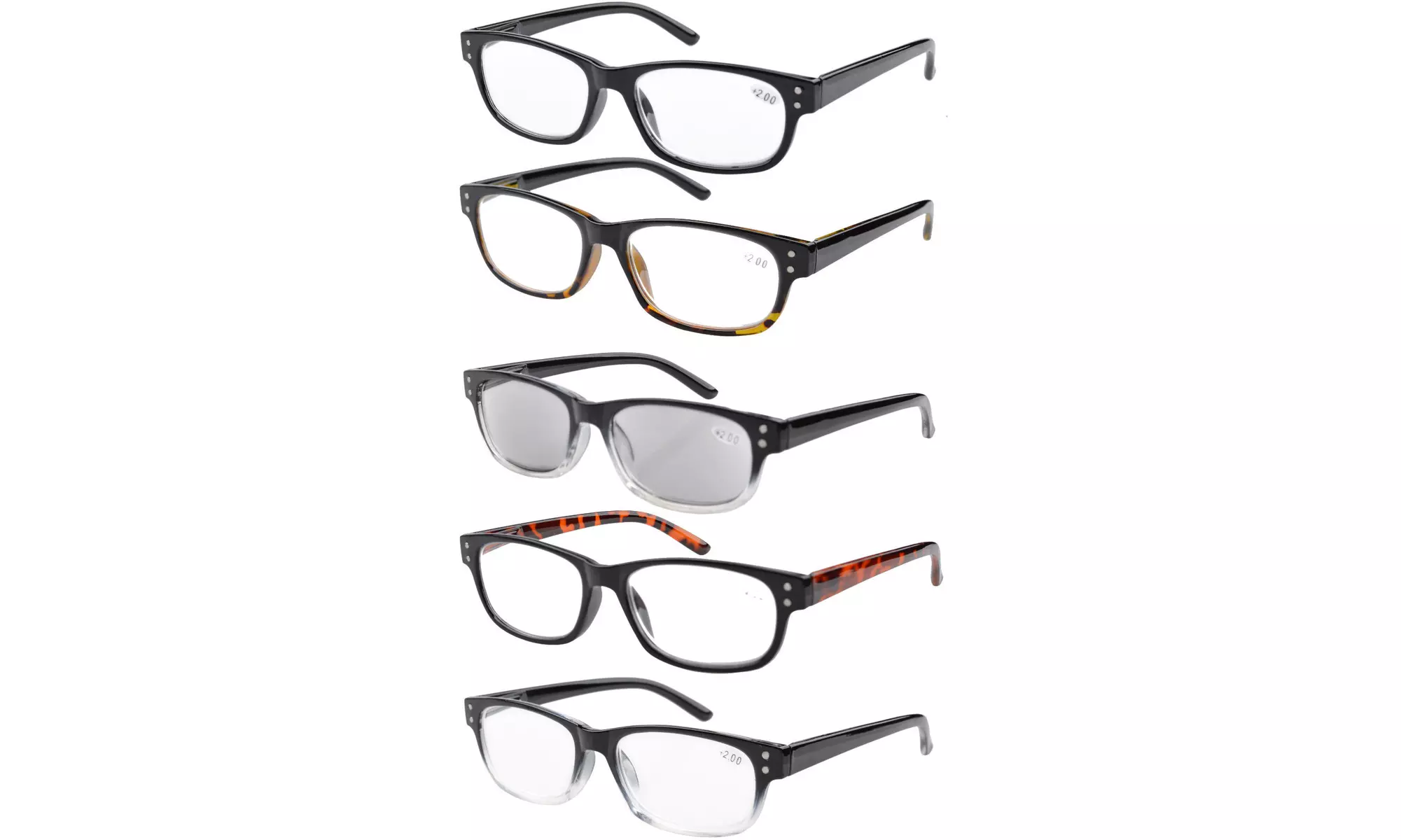 Eyekepper Reading Glasses Spring Hinge 5 pack Includes Sunglasses Women Men - Primary Image
