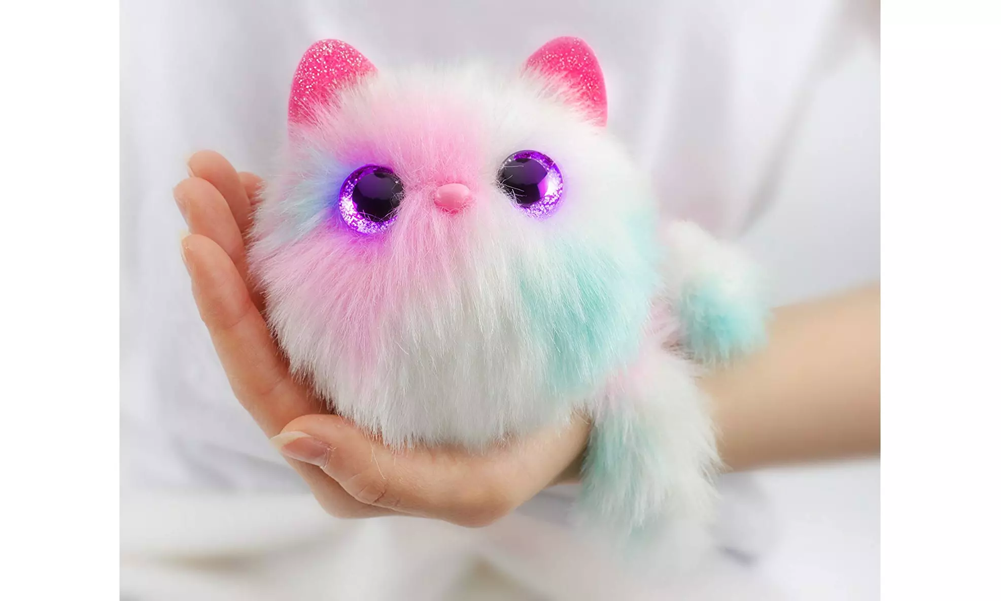 Pomsies Patches Plush Interactive Toys, White/Pink/Mint - Second Medium