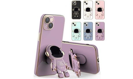 Astronaut Stand Phone Case Plating Silicone Cover For IPhone 12 Pro MAX 11 XS Purple IPhone XS