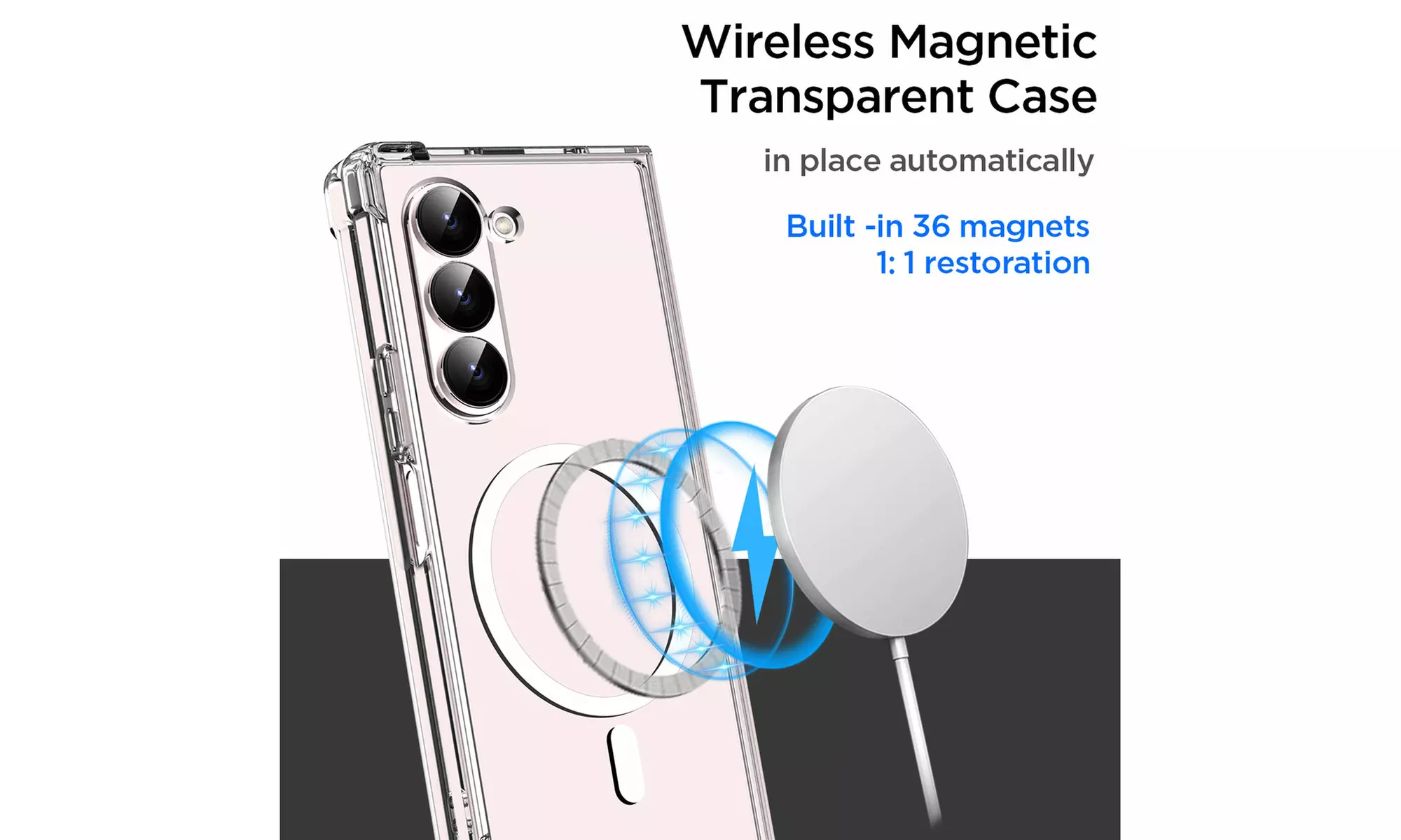 For Samsung Galaxy Z Fold 6 5G MagSafe Clear Case Shockproof Ultra Slim Cover