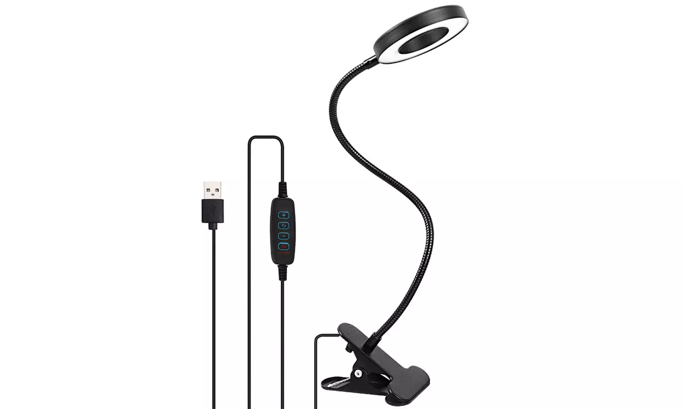 Clip On Desk Lamp LED Flexible Arm USB Dimmable Study Reading Table Night Light - Second Medium