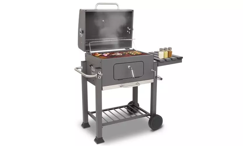 ZOKOP Portable Charcoal Grill Barbecue BBQ Grill Outdoor Cooking W/Wheels, Black - Primary Image