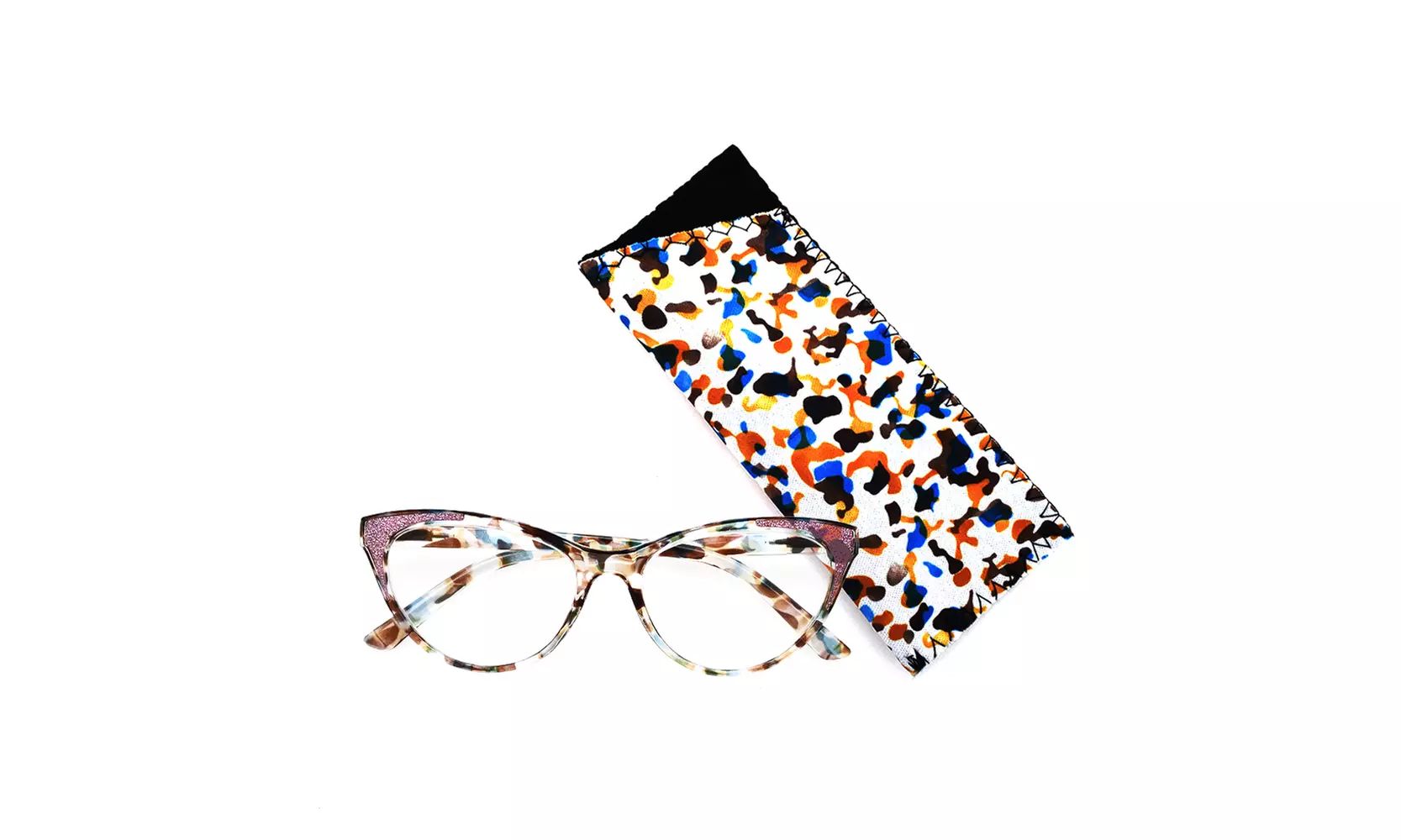 Multi Floral Cat Eye Reading Glasses R227 Green/Pink - Primary Image