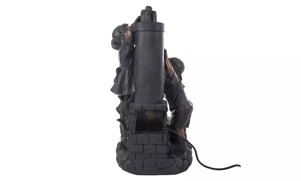 Antique Bronze Outdoor Water Fountain with Boy and Girl - Second Medium