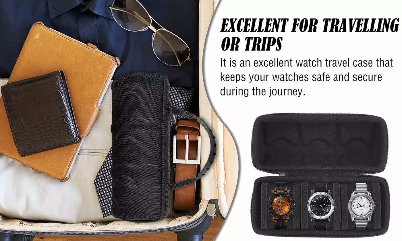 3 or 5 Slots Travel Watch Roll Case Wristwatch Display Case Watch Storage Box