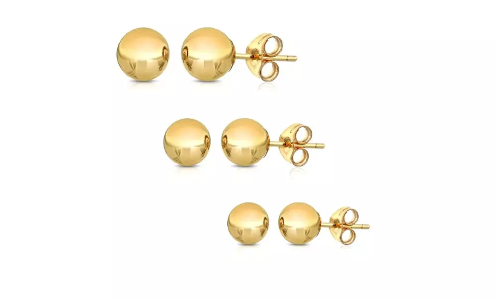  345MM Ball stud Earrings 14K Gold by Moricci