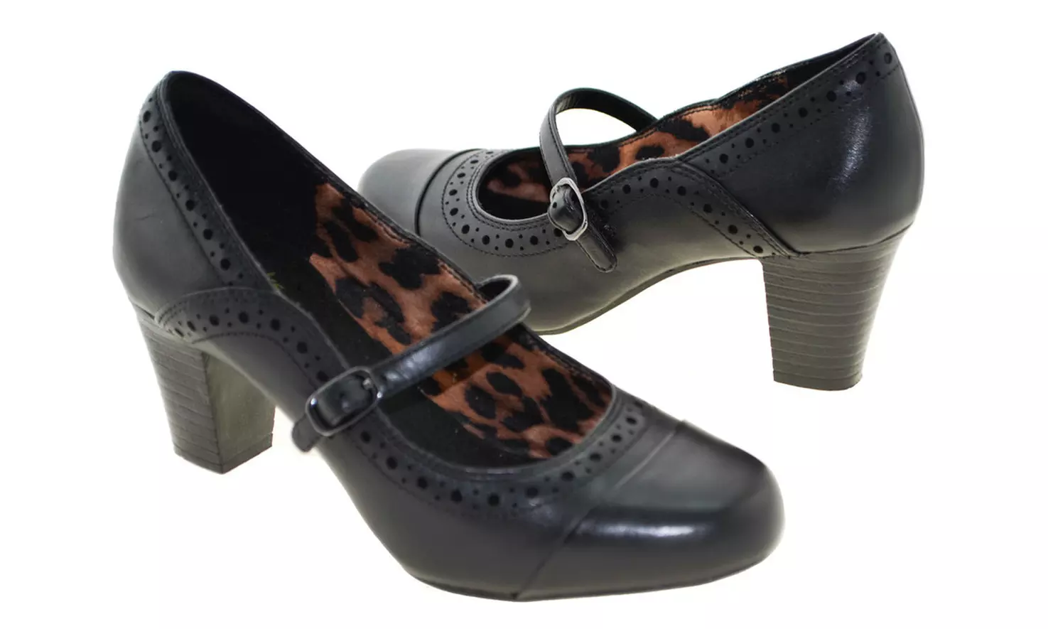 Clark's Black Leather Women's Sapphire Vase Mary Jane Pumps Heel (26067262) - Second Medium