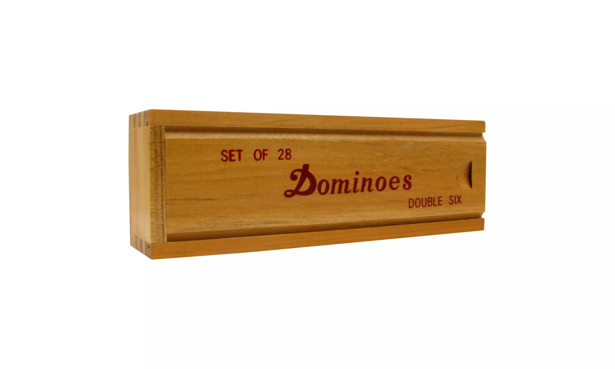 Premium Set of 28 Double Six Dominoes w/ Wood Case with Pips for Easy - Second Medium