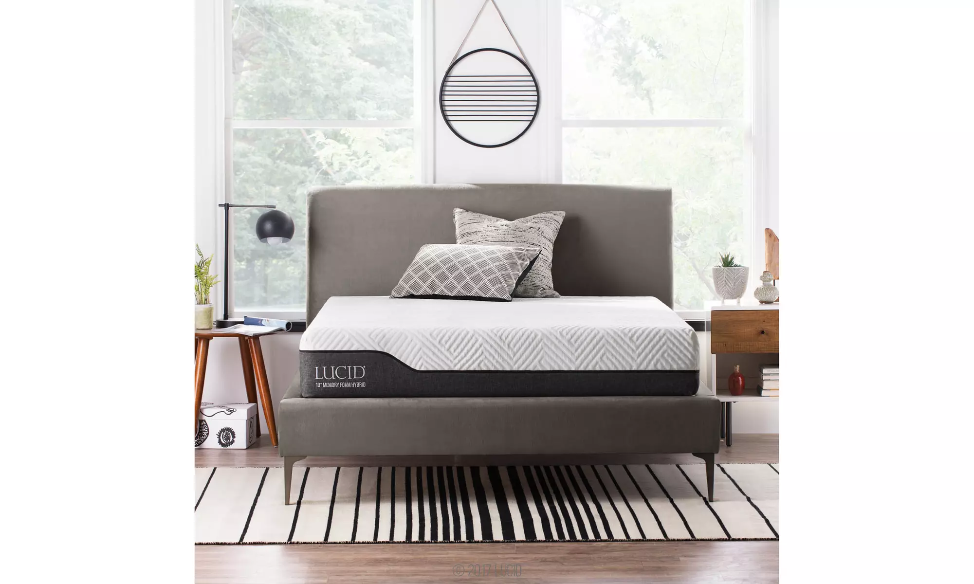LUCID 10 in. Bamboo Charcoal and Aloe Vera Hybrid Mattress - Primary Image