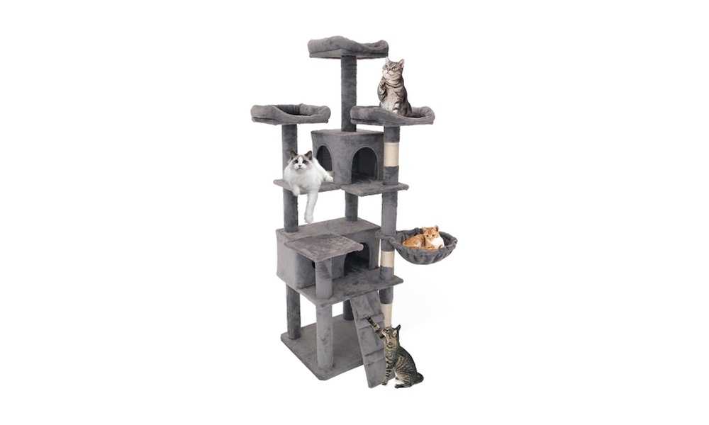 180cm Large Cat Tree for Indoor Cats, Multi-Level Cat Tower Cat Scratching Post