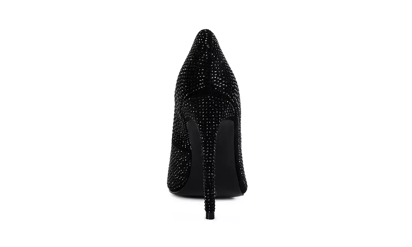 London Rag Alter Ego Heatseal Court Embellished Stiletto Heels