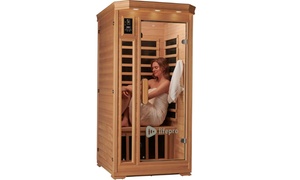 Lifepro 1 person infrared home sauna with glass door,ionizer, lights & bluetooth