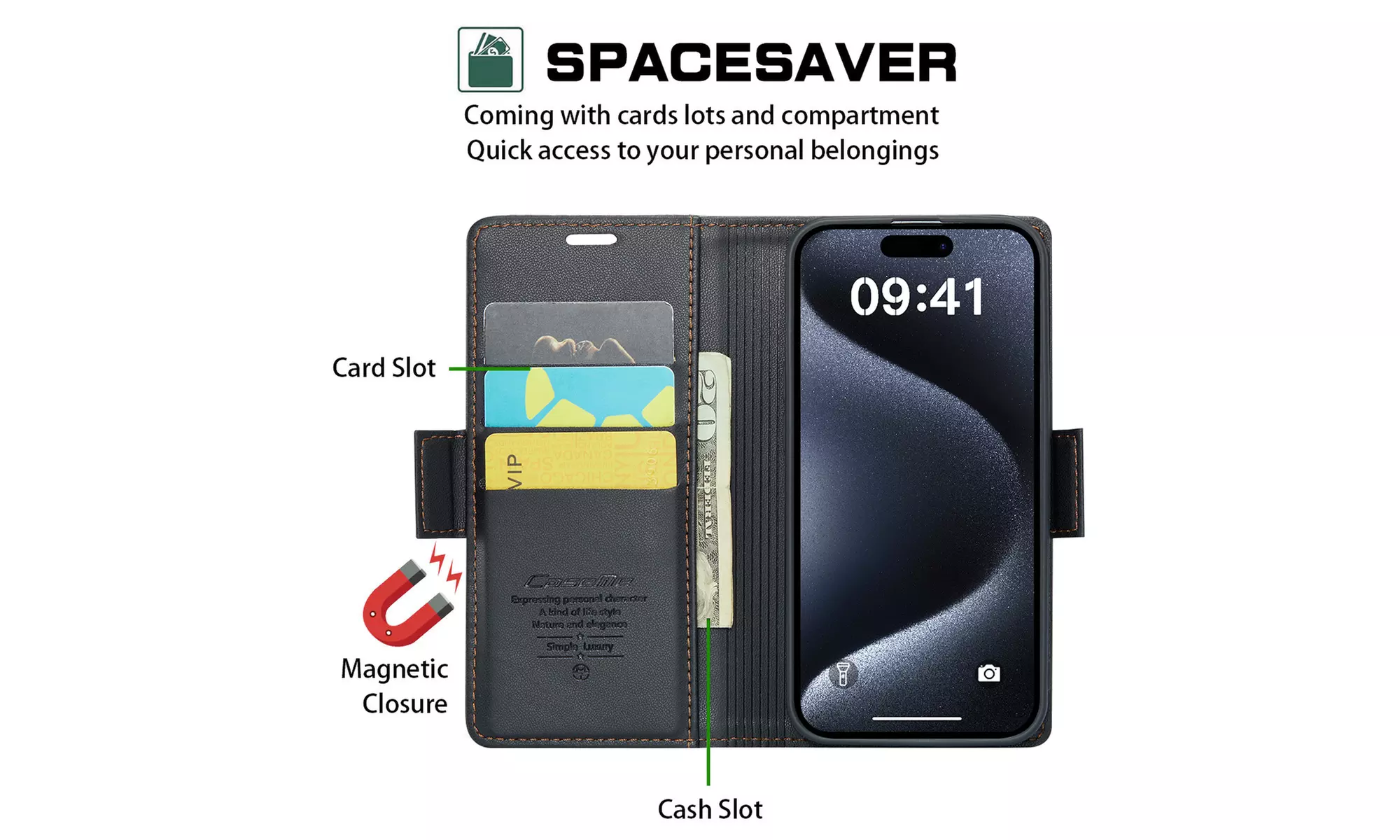 For iPhone 15 Pro Max 6.7 inch 2023 Case Leather Wallet  Flip Shockproof Cover