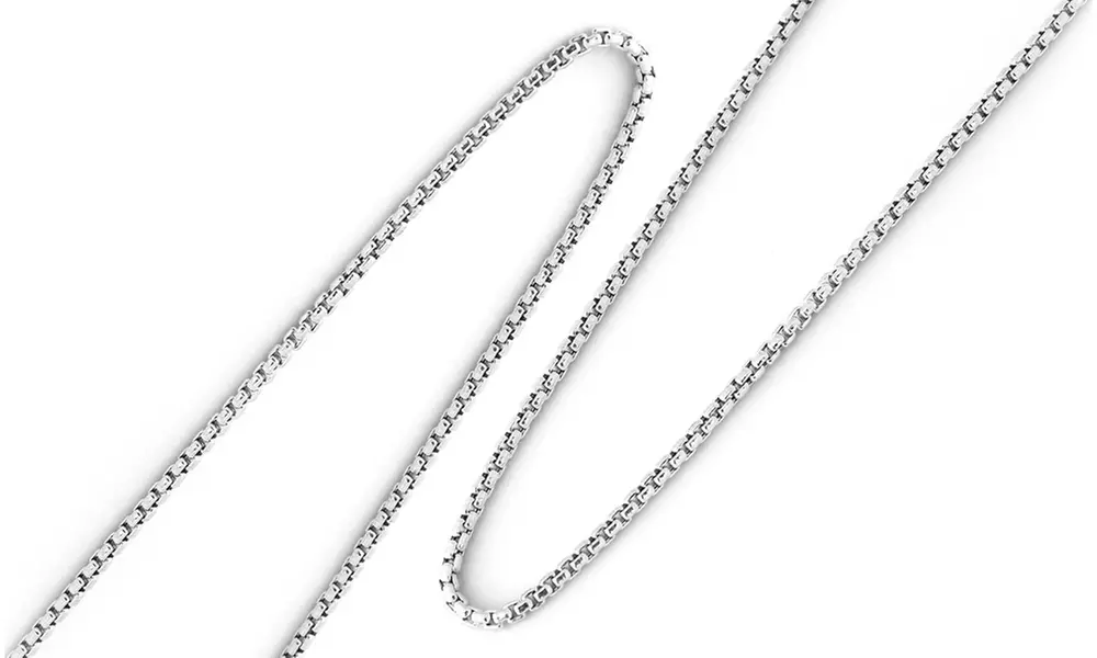 Solid Italian Round Box Chains in Sterling Silver - Primary Image