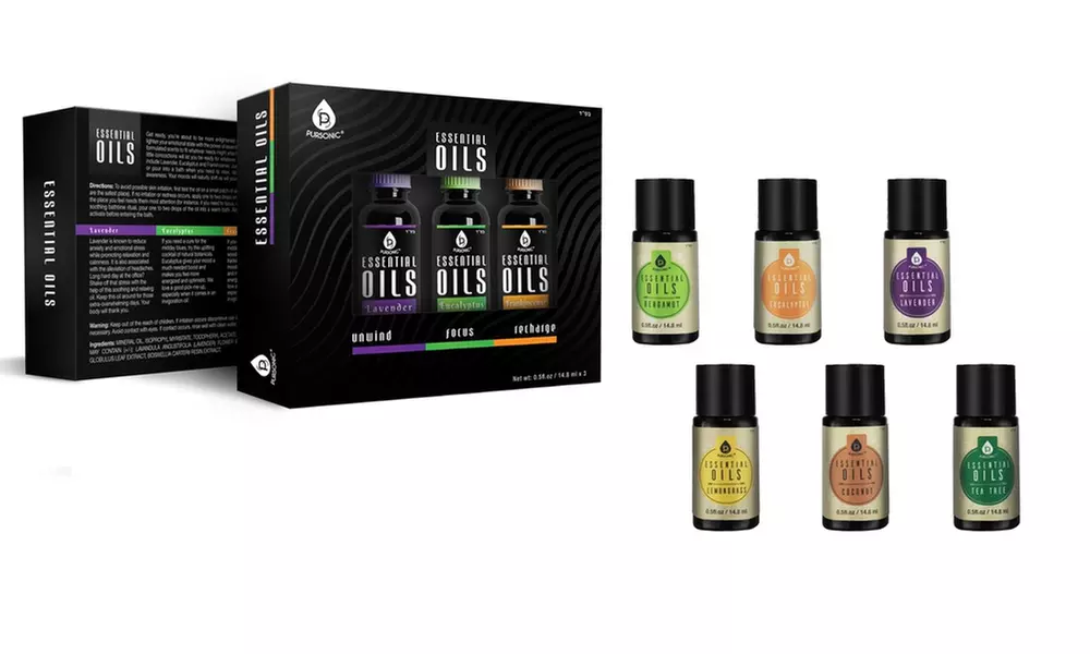 Pursonic Aromatherapy Essential Oils Bundle (3- or 6-Pack) - Primary Image