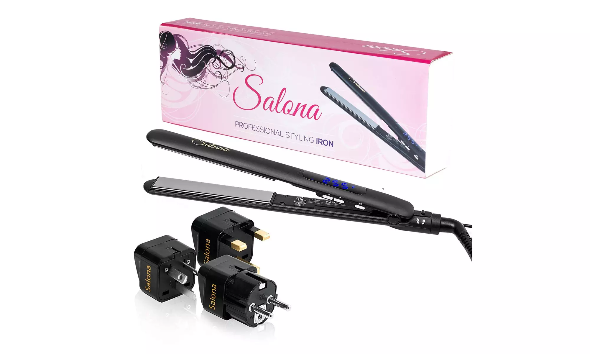 Salona Hair Straightener - 1" Titanium Flat Iron and curler  - Primary Image